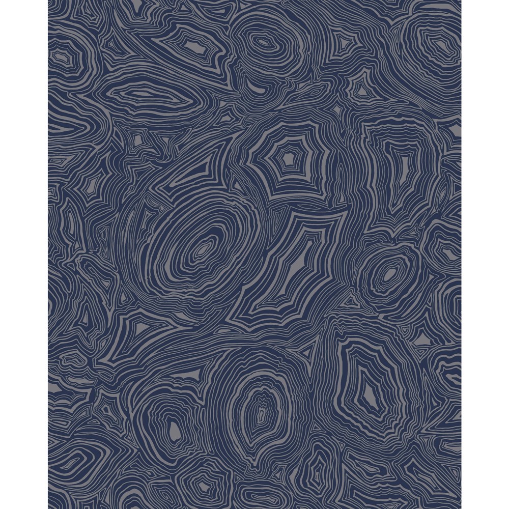 Malachite Wallpaper 17034 by Cole & Son in Royal Blue Silver